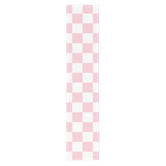 Controleer het Baby-roze en witte-controllerpatroo Korte Tafelloper (Voorkant)