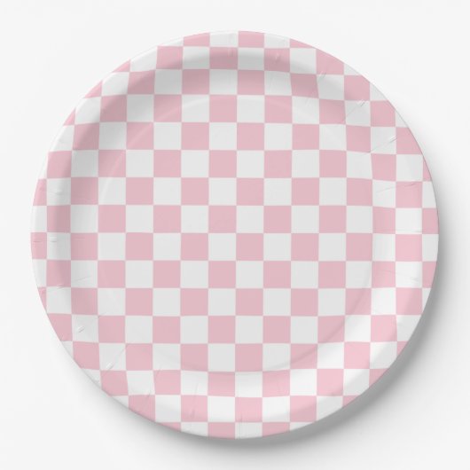 Controleer het Baby-roze en witte-controllerpatroo Papieren Bordje (Voorkant)