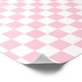 Controleer het Baby-roze en witte-controllerpatroo Poster (Hoek)