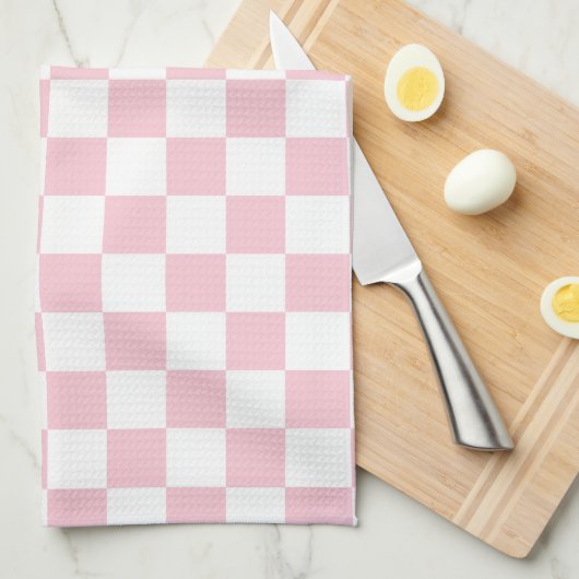 Controleer het Baby-roze en witte-controllerpatroo Theedoek (Quarter Fold)