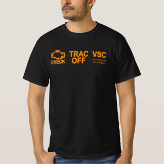 Controleer het motorspoor van de waarschuwingslich t-shirt