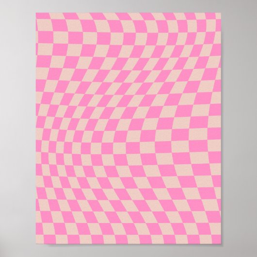 Controleer het patroonpeach en het roze preppy che poster (Voorkant)
