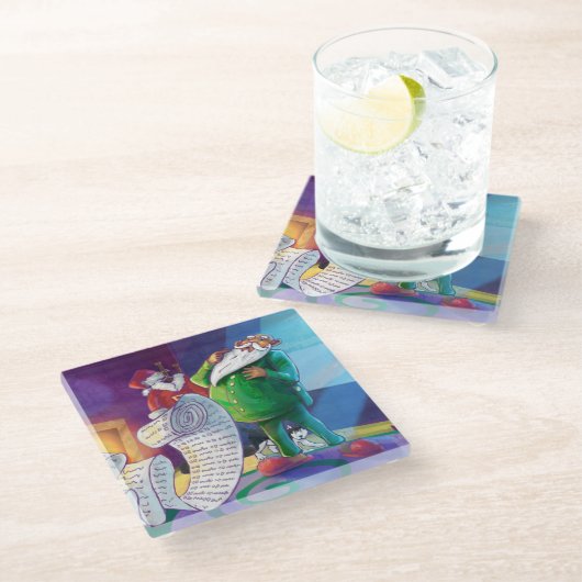 Controleer het tweemaal schilderen glazen onderzetter (Schuin)