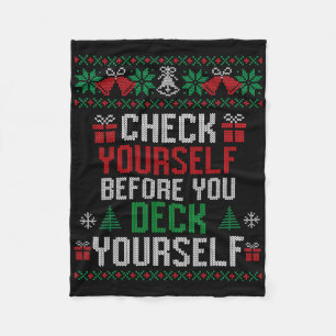 Controleer jezelf voordat je jezelf kerstkaarten fleece deken