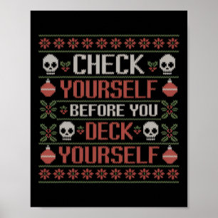 Controleer jezelf voordat je jezelf kleedt Xmas Ug Poster