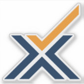 Controleer mark Letter X Monogram Sticker (Voorkant)