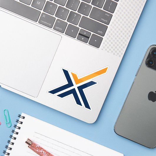 Controleer mark Letter X Monogram Sticker (Laptop met iPhone)