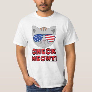 CONTROLEER MEOWT! Amerikaanse zonnebril Cat Funny  T-shirt