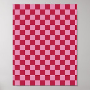 Controleer patroon magenta en roze poster