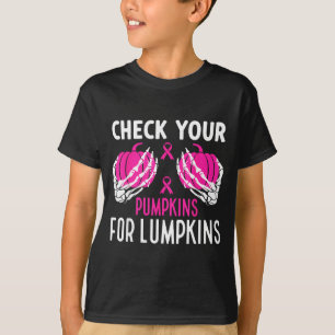 Controleer Pompoenen Grappig Borstkanker Bewustzij T-shirt
