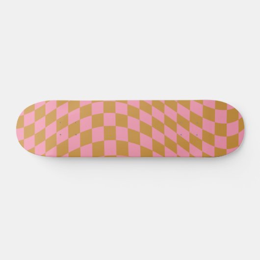 Controleer roze Mustard Checkerboard van het Patro Skateboard (Horizontaal)