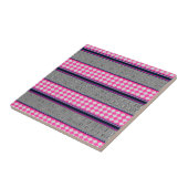 Controleer strepen Harlequin gemengd patroon ontwe Tegeltje (Zijkant)