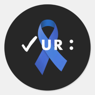 Controleer uw Colon Colonoscopie Colon Cancer Awar Ronde Sticker