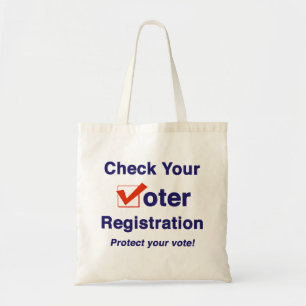 Controleer uw kiezersregistratie 2026 verkiezing tote bag