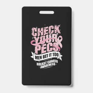 Controleer uw PECS-Mannen Borstkanker Bewustzijn Badge