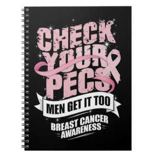 Controleer uw PECS-Mannen Borstkanker Bewustzijn Notitieboek