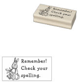 CONTROLEER UW SPELLING BENJI RABBIT RUBBER STEMP 	RUBBERSTEMPEL (Gestempeld)