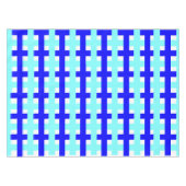 Controleert vierkant patroon Modern Blauw Wit Tafelkleed (Voorkant (Horizontaal))