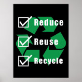 Controlelijst milieubeheer minder hergebruik Recyc Poster (Voorkant)