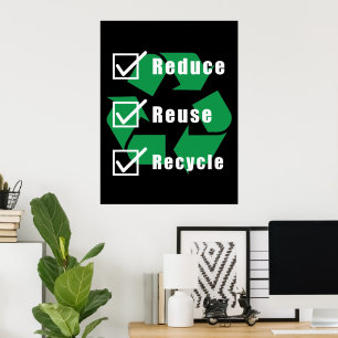 Controlelijst milieubeheer minder hergebruik Recyc Poster