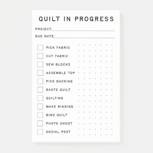 Controlelijst Quilt-in-uitvoering Post-it® Notes (Voorkant)
