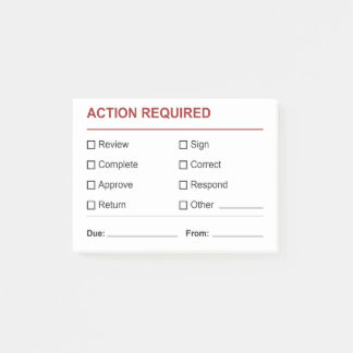 Controlelijst vereist actie post-it® notes