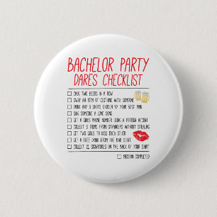 Controlelijst voor vrijgezellenfeest Funny Bruideg Ronde Button 5,7 Cm