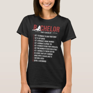 Controlelijst voor vrijgezellenfeest Funny Bruideg T-shirt