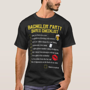 Controlelijst voor vrijgezellenfeest Grappige brui T-shirt