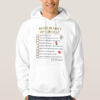 Controlelijst voor vrijgezellenfeest hoodie
