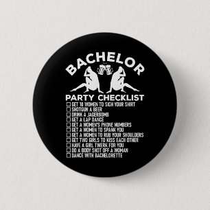 Controlelijst vrijgezellenfeest Funny Bruidsjonker Ronde Button 5,7 Cm