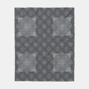 Controlepatroon diagonaal 2tones.bx4x4 BLK BG Fleece Deken