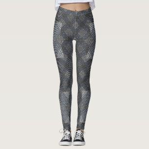 Controlepatroon diagonaal 2tones.bx4x4 BLK BG Leggings