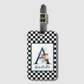 Controlerbord Fancy Florence Monogram Letter A Bagagelabel (Voorkant (verticaal))