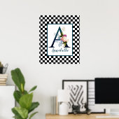 Controlerbord Fancy Florence Monogram Letter A Poster (Thuiskantoor)
