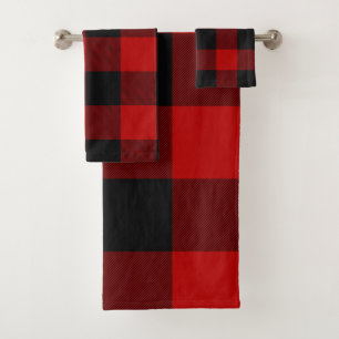 Contrôles Checkered de plaid rustique noir rouge