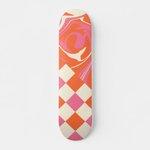 Controles en ronddraaiingen - Roze, Oranje en crèm Skateboard