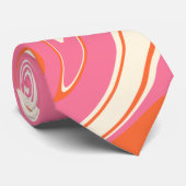 Controles en ronddraaiingen - Roze, Oranje en crèm Stropdas (Opgerold)