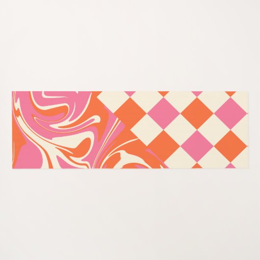 Controles en ronddraaiingen - Roze, Oranje en crèm Yogamat (Achterkant (horizontaal))