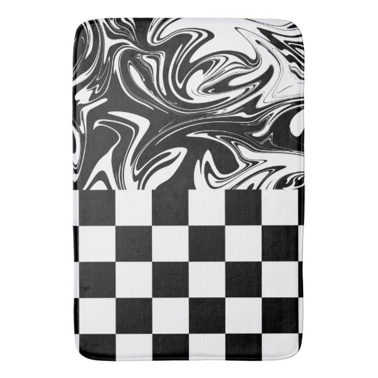 Controles en zwenken - zwart en wit badmat (Voorkant Verticaal)