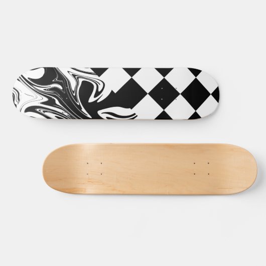 Controles en zwenken - zwart en wit skateboard (Horizontaal)