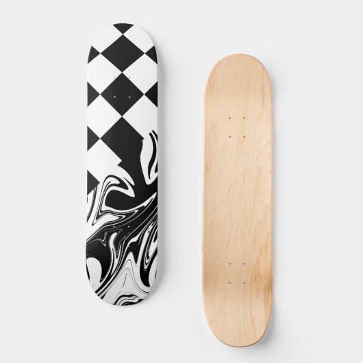 Controles en zwenken - zwart en wit skateboard (Voorkant)