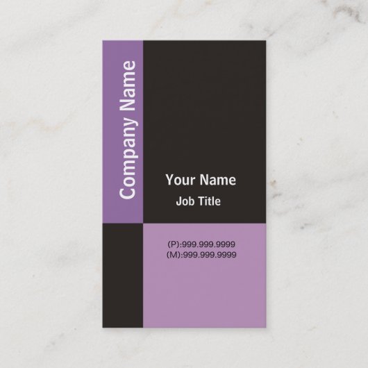 Contrôles pourpres et noirs de ~ moderne de carte (Devant)