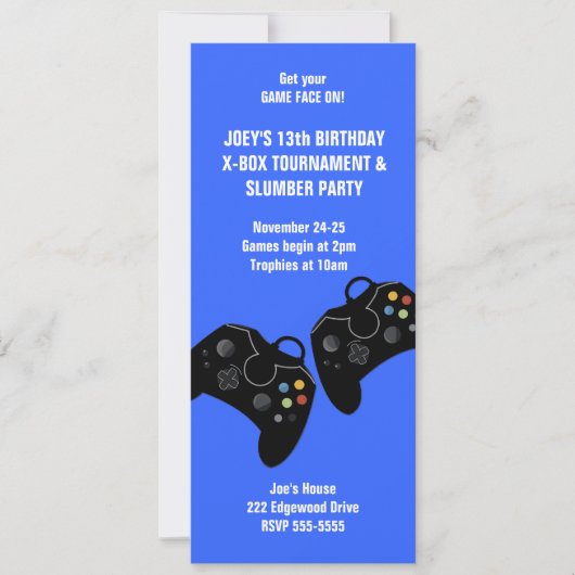 Contrôleur de jeu vidéo Invitation d'anniversaire (Devant)