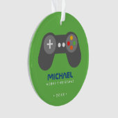 Contrôleur de jeu vidéo vert enfants Noël (devant)