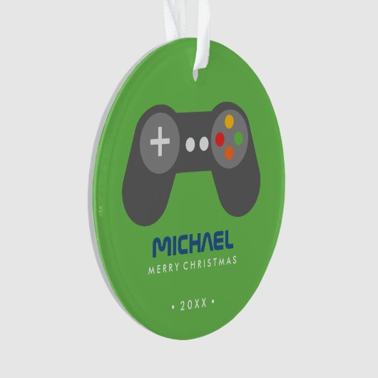 Contrôleur de jeu vidéo vert enfants Noël (devant)
