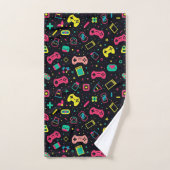 Contrôleurs de jeu vidéo et Motif de jouets (Serviette à main)