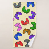 Contrôleurs de jeux vidéo colorés (Serviette de bain)