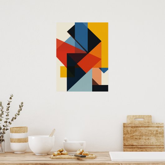 Controlled Chaos Grid Geometric Abstract Art Poster (Keuken)