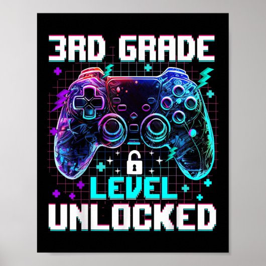 Controller 3rd Grade Level Unlocked First Day Of S Poster (Voorkant)
